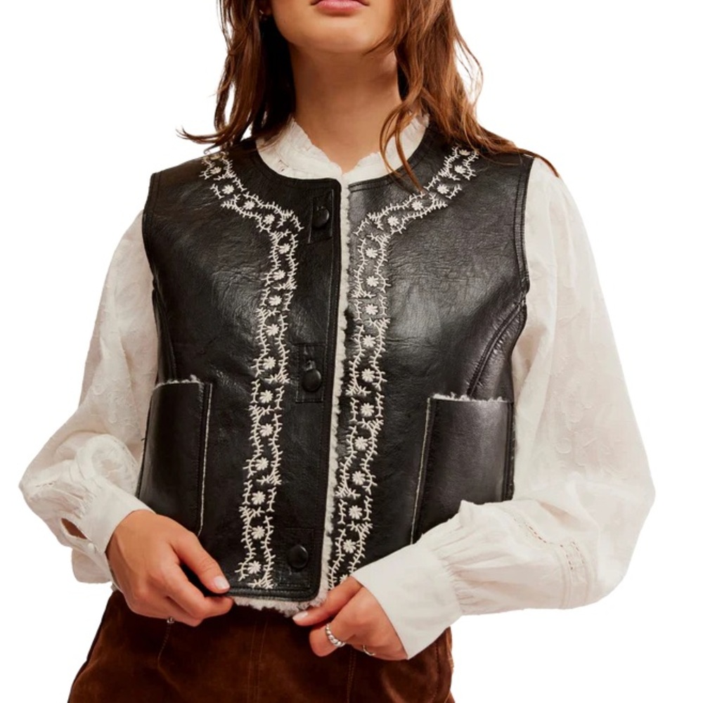 Free People Travellers Leather Vest
